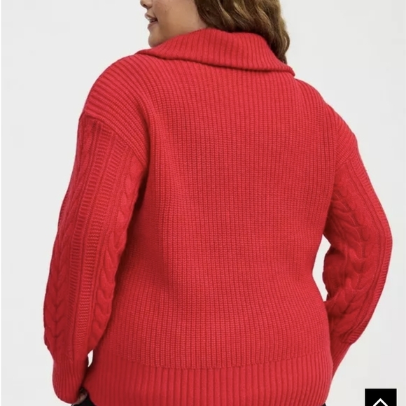 Torrid Red Cable Knit Women's Turtleneck Sweater - Picture 2 of 5